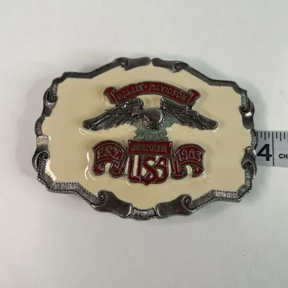 Harley Davidson Flying Eagle Belt Buckle MADE IN USA EST. 1903 Enamel 901 - Picture 3 of 4